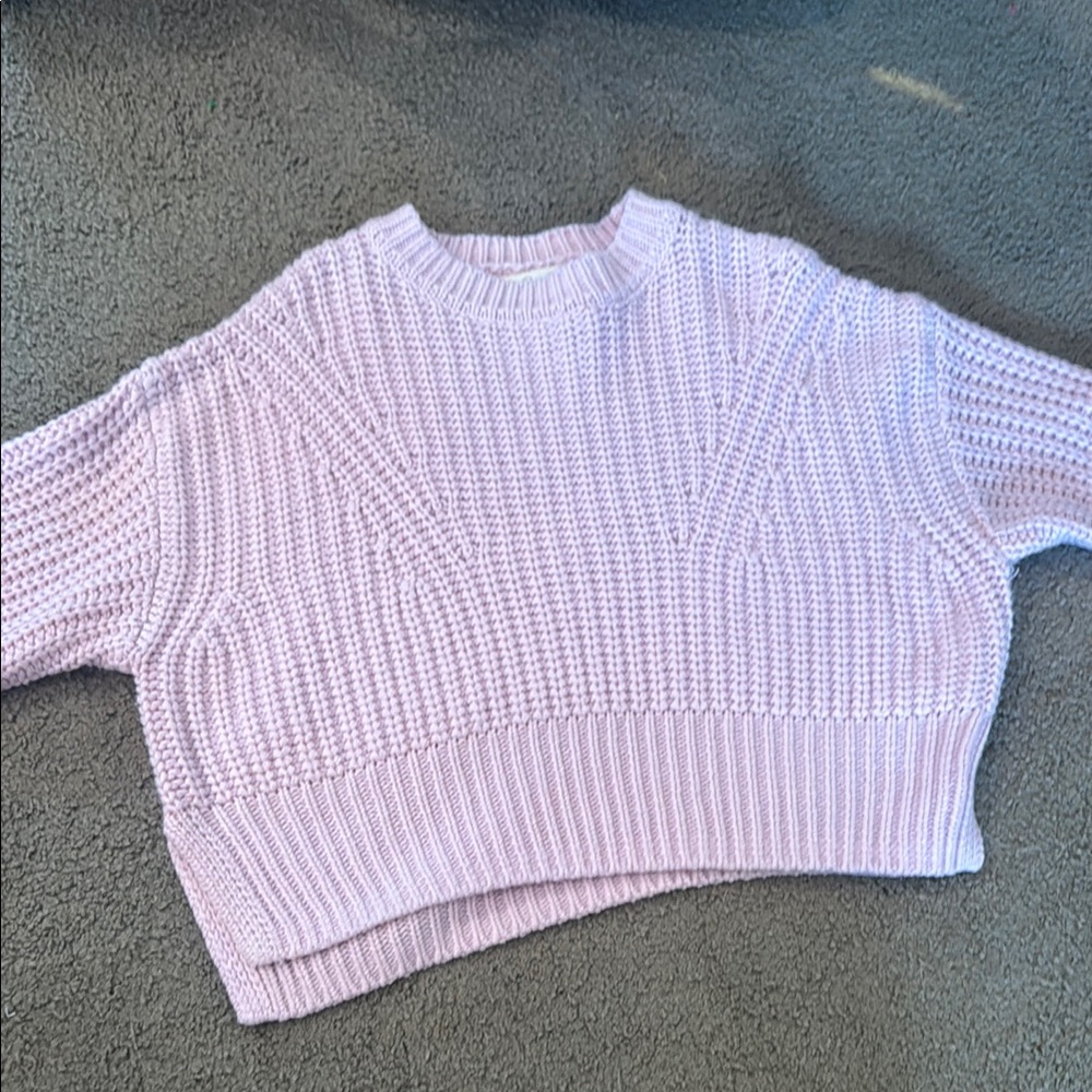 Purple Chunky Knit Crew Neck Sweater